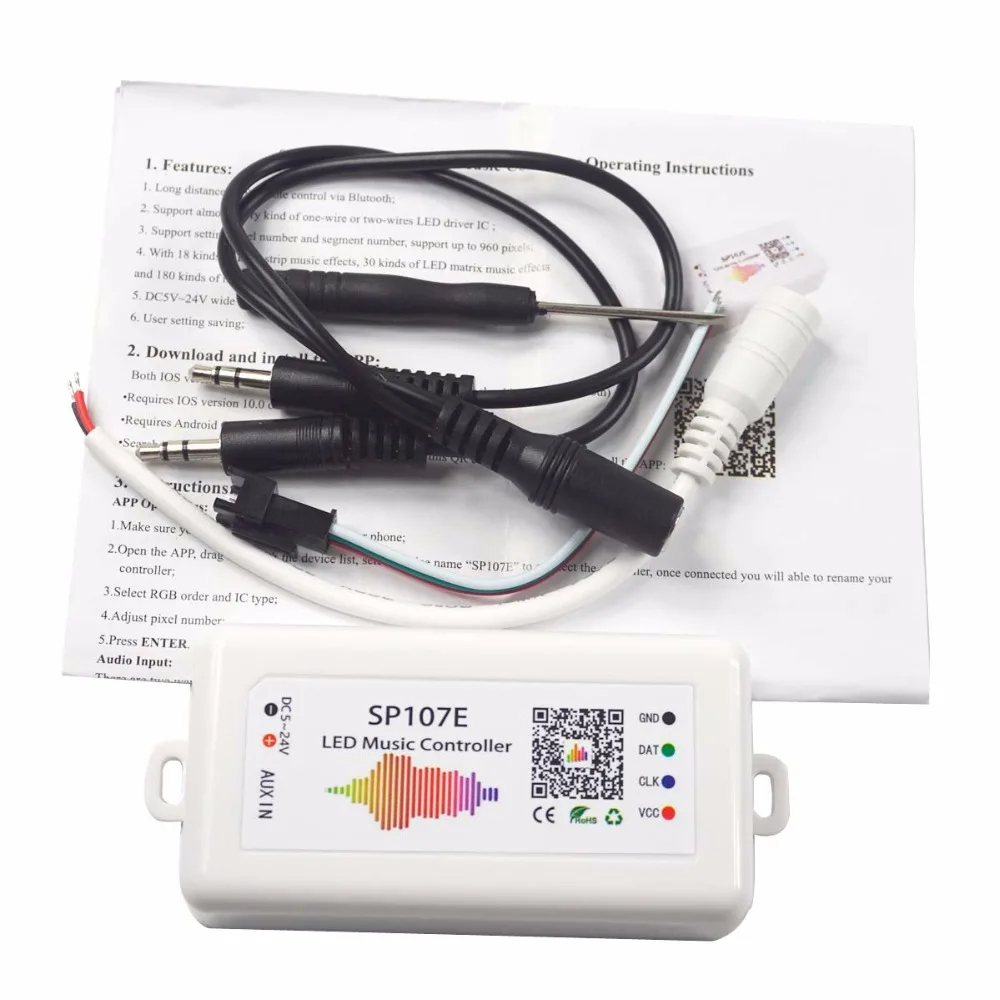 SP107E pixel IC SPI Music bluetooth WIFI RGB Controller For WS2812 SK6812 SK9822 RGBW APA102 LPD8806 Strip DC5-24V
SP107E pixel IC SPI Music bluetooth WIFI RGB Controller For WS2812 SK6812 SK9822 RGBW APA102 LPD8806 Strip DC5-24V