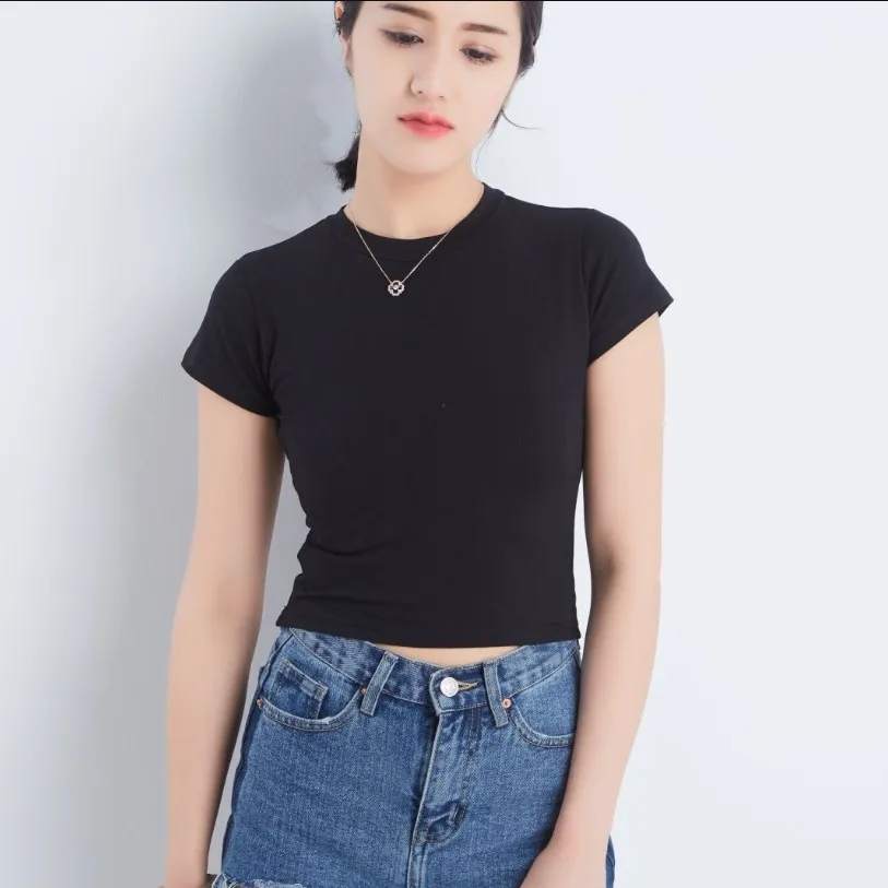 2019 Summer crop Tops Women T-Shirt Casual O-Neck Tee Shirt Woman Solid Cotton T Shirt Short Sleeve Top Tees Slim T-shirt
2019 Summer crop Tops Women T-Shirt Casual O-Neck Tee Shirt Woman Solid Cotton T Shirt Short Sleeve Top Tees Slim T-shirt