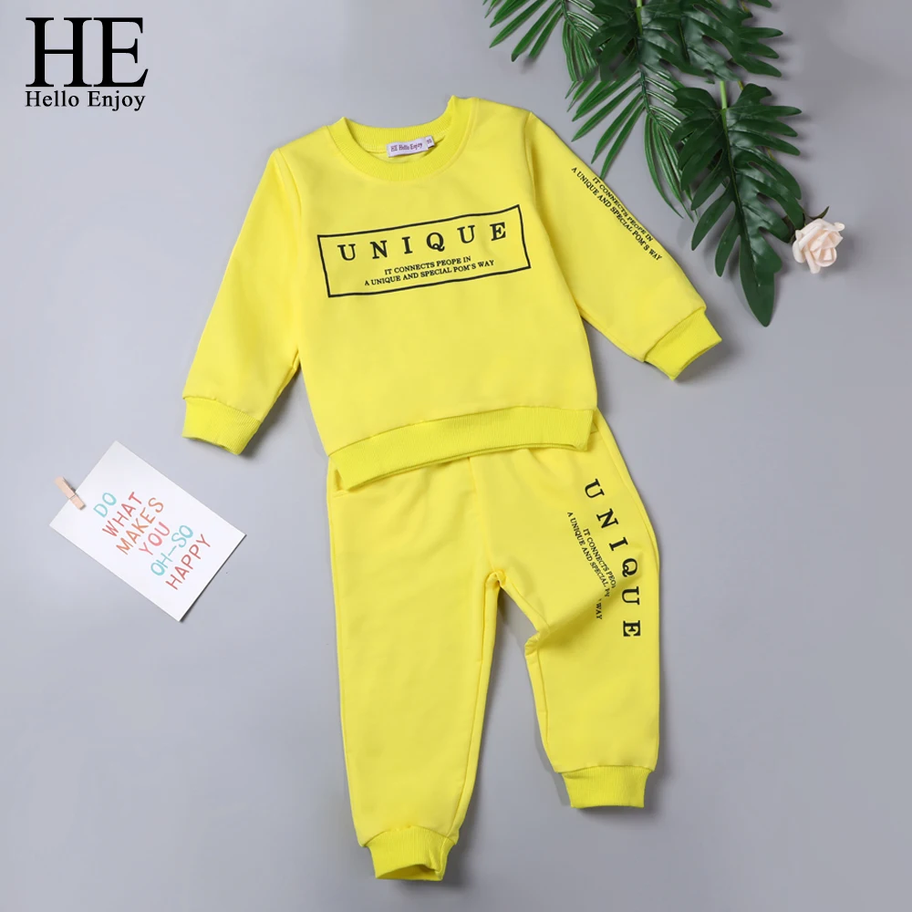 HE Hello Enjoy Toddler Boys Clothing Set Autumn Casual Long Sleeve Letter 2 piece Tracksuit Clothes Boys Outfits Sport Children
HE Hello Enjoy Toddler Boys Clothing Set Autumn Casual Long Sleeve Letter 2 piece Tracksuit Clothes Boys Outfits Sport Children