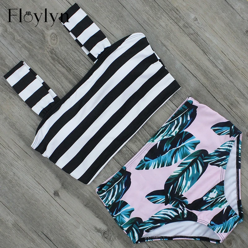 Floylyn Sexy Women Bikini Set Striped Vest Top Swimsuit Leaf Print High Waist Swimsuit Vintage Swimwear High Waist Bikini Bottom
Floylyn Sexy Women Bikini Set Striped Vest Top Swimsuit Leaf Print High Waist Swimsuit Vintage Swimwear High Waist Bikini Bottom
