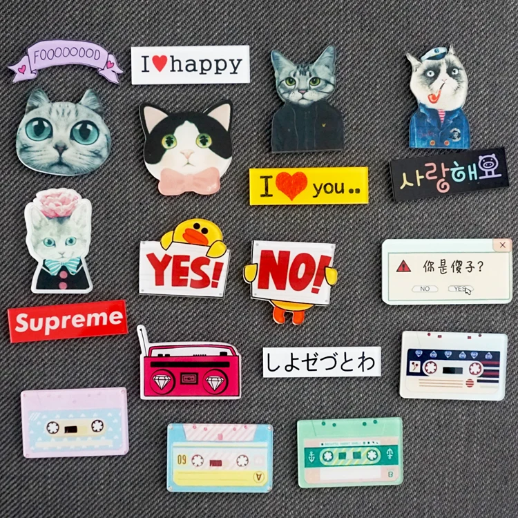Harajuku Style Creative Cartoon Fridge Magnet Acrylic Cartoon Cat Magnet Badge Souvenir Fridge Magnet Fashion Words 10PCS/LOT
Harajuku Style Creative Cartoon Fridge Magnet Acrylic Cartoon Cat Magnet Badge Souvenir Fridge Magnet Fashion Words 10PCS/LOT