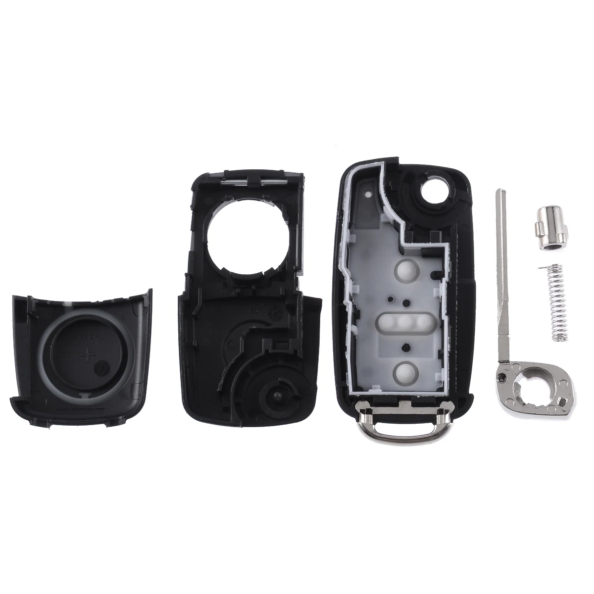 3 Buttons Flip Folding Remote Key Fob Case No Logo Car Key Shell Protector With Key Blade for V-W T-ouareg 04-11