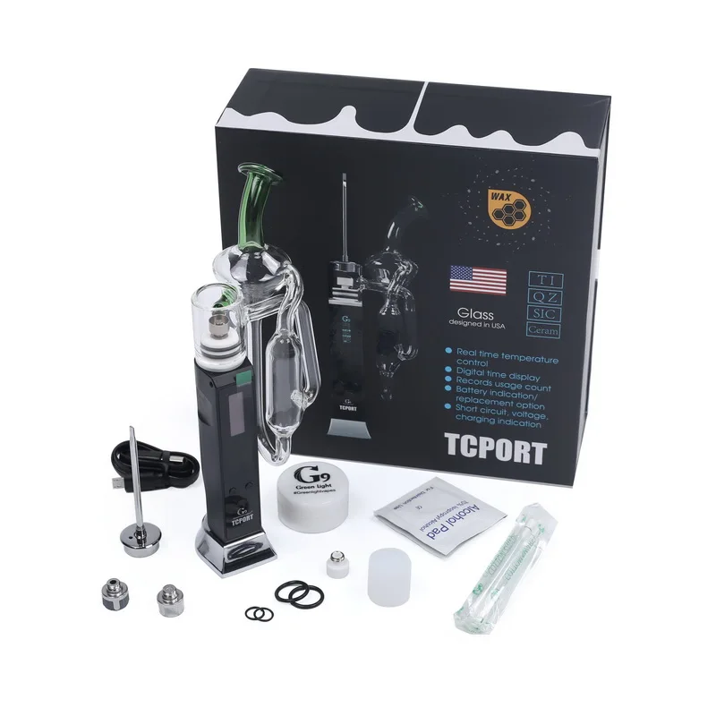 Greenlightvapes G9 TC Port H enail Vaporizer Dry Herb Or Wax Pen Dab Rig Vapor with Glass Hookah Water Filter Bubbler dab Tool C
Greenlightvapes G9 TC Port H enail Vaporizer Dry Herb Or Wax Pen Dab Rig Vapor with Glass Hookah Water Filter Bubbler dab Tool C
