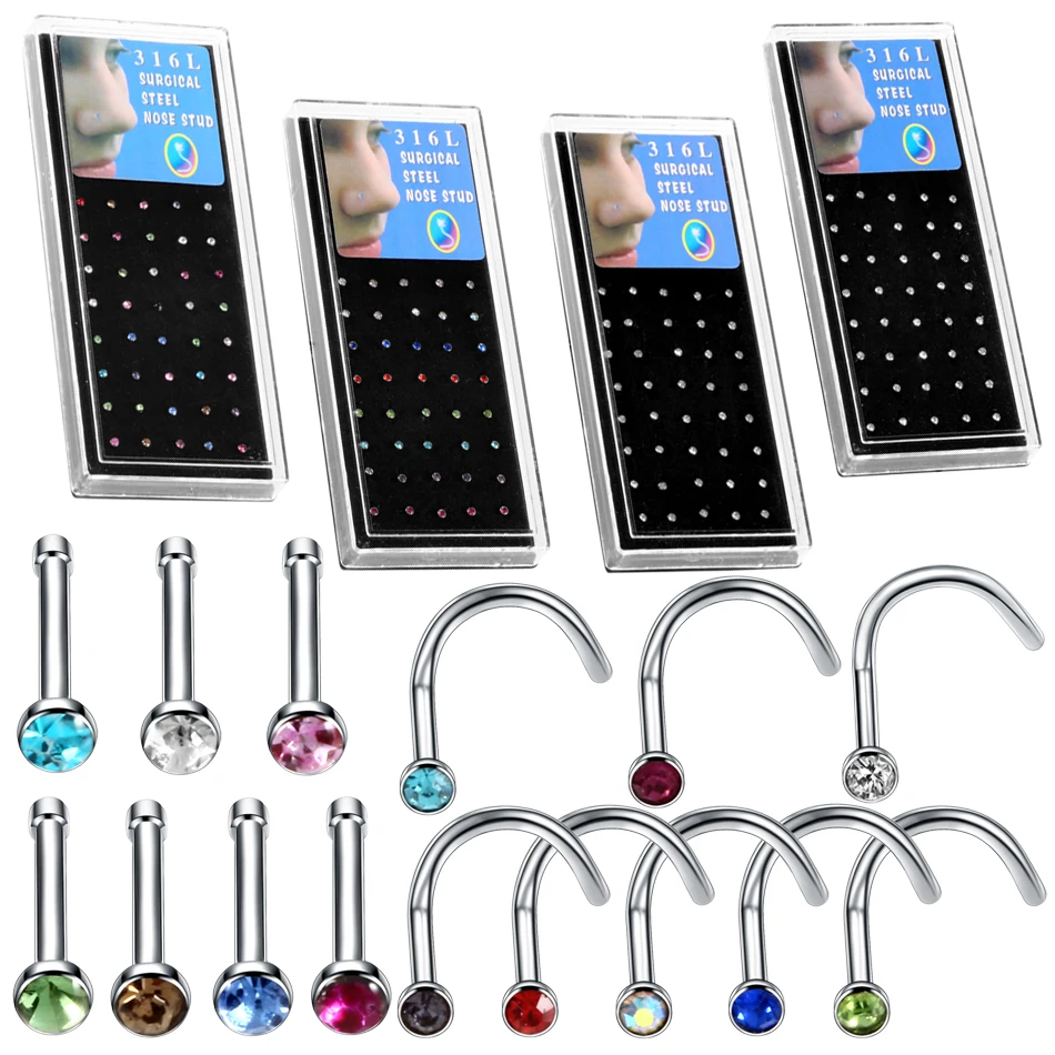 40pcs/lot Stainless Steel 2mm Top Cute Small Nose Bone Studs CZ Gem Nose Piercing Rings de Nariz Screw Piercing Fashion Jewelry
40pcs/lot Stainless Steel 2mm Top Cute Small Nose Bone Studs CZ Gem Nose Piercing Rings de Nariz Screw Piercing Fashion Jewelry