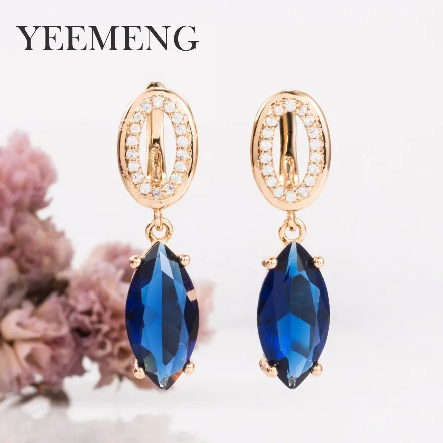YEEMENG Gold Color Blue Elliptical Zircon Round Drop Dangle Earrings for Women Fashion Luxury Dangle Earrings Jewelry
YEEMENG Gold Color Blue Elliptical Zircon Round Drop Dangle Earrings for Women Fashion Luxury Dangle Earrings Jewelry