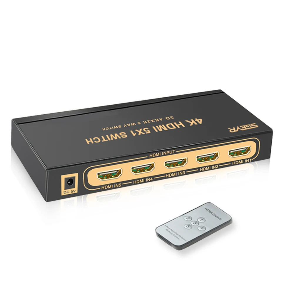 Фото HDMI Switch 4Kx2K 5 Port in 1 Splitter Switcher Box Supports 3D Compatible for HDTVs Blu-ray Players Xbox PS3/4 | Электроника