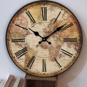 Europe Retro Clock Creative living room American restaurant World Map clock Simple decorative clock Bedroom fashion quartz clock
Europe Retro Clock Creative living room American restaurant World Map clock Simple decorative clock Bedroom fashion quartz clock