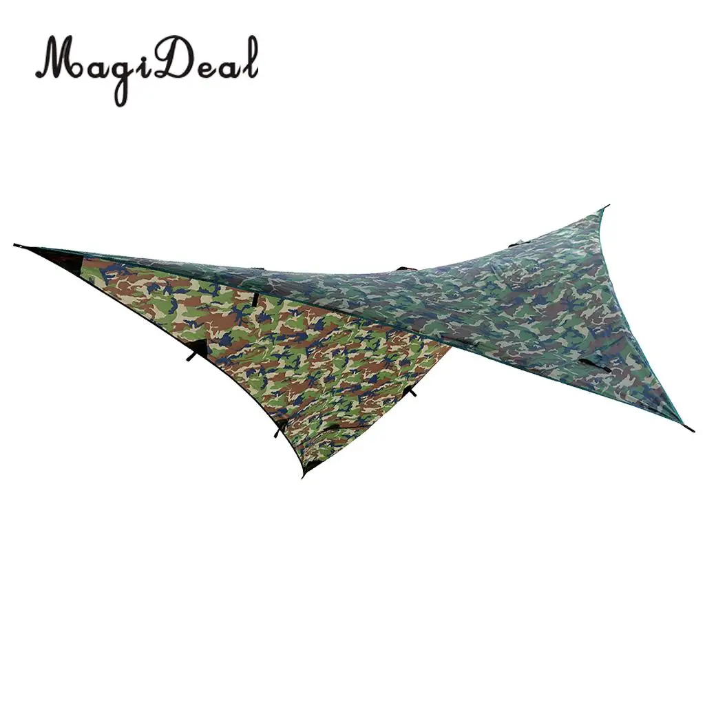 MagiDeal Waterproof Camping Awning Tarp Trail Tent Sun Shade Hammock Shelter for Outdoor Hiking Picnic Tent Sunshade Supplies