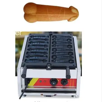 

Free Shipping 110v or 220v good quality 8 pcs Commercial Use Hot dog Sausage Penis shape Waffle Maker Iron Machine Baker
