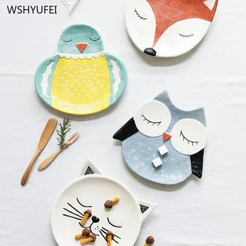 2Pcs Direct marketing creative cartoon animal shape owl bird fox hand-painted ceramic home storage separate decorative plate
2Pcs Direct marketing creative cartoon animal shape owl bird fox hand-painted ceramic home storage separate decorative plate