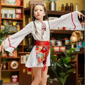 Hanfu Costume Chinese Style Girls Catwalk Show Clothes Children Elegant White Hanfu Chinese Folk Dance Performance Dress DQL1256
Hanfu Costume Chinese Style Girls Catwalk Show Clothes Children Elegant White Hanfu Chinese Folk Dance Performance Dress DQL1256