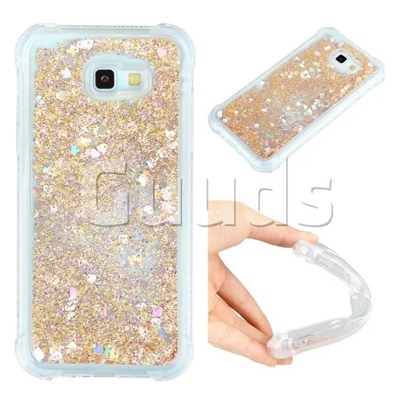 Dynamic Liquid Glitter Sand Quicksand Star TPU Case for Samsung Galaxy A7 2017 A720 - Diamond Gold