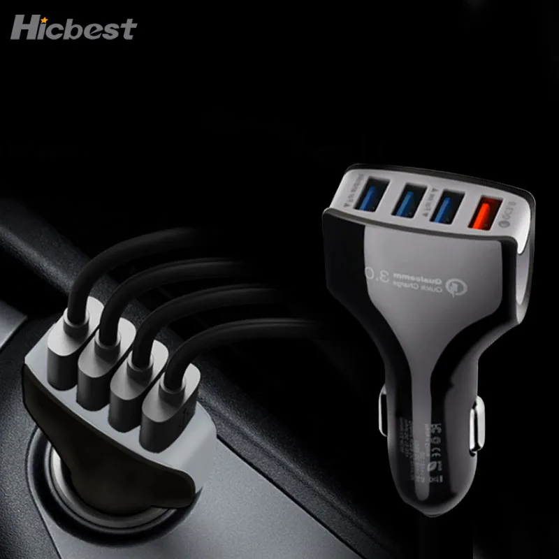 Quick Charge QC 3.0 18W Fast Charging in Car Phone Charger Auto Adapter 4 USB Car Charger for Mobile Phone Tablet iPhone Samsung
Quick Charge QC 3.0 18W Fast Charging in Car Phone Charger Auto Adapter 4 USB Car Charger for Mobile Phone Tablet iPhone Samsung