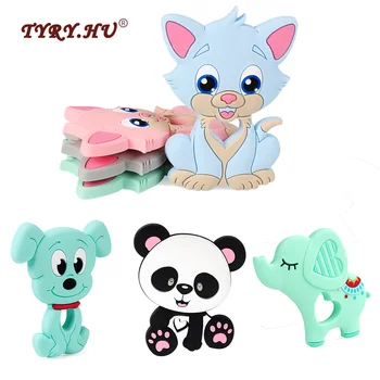 TYRY.HU Baby Teether Rodent Silicone Puppy Cat Animal Beads DIY Pacifier Chain Necklaces Pendant Accessories Teething Toys 
TYRY.HU Baby Teether Rodent Silicone Puppy Cat Animal Beads DIY Pacifier Chain Necklaces Pendant Accessories Teething Toys