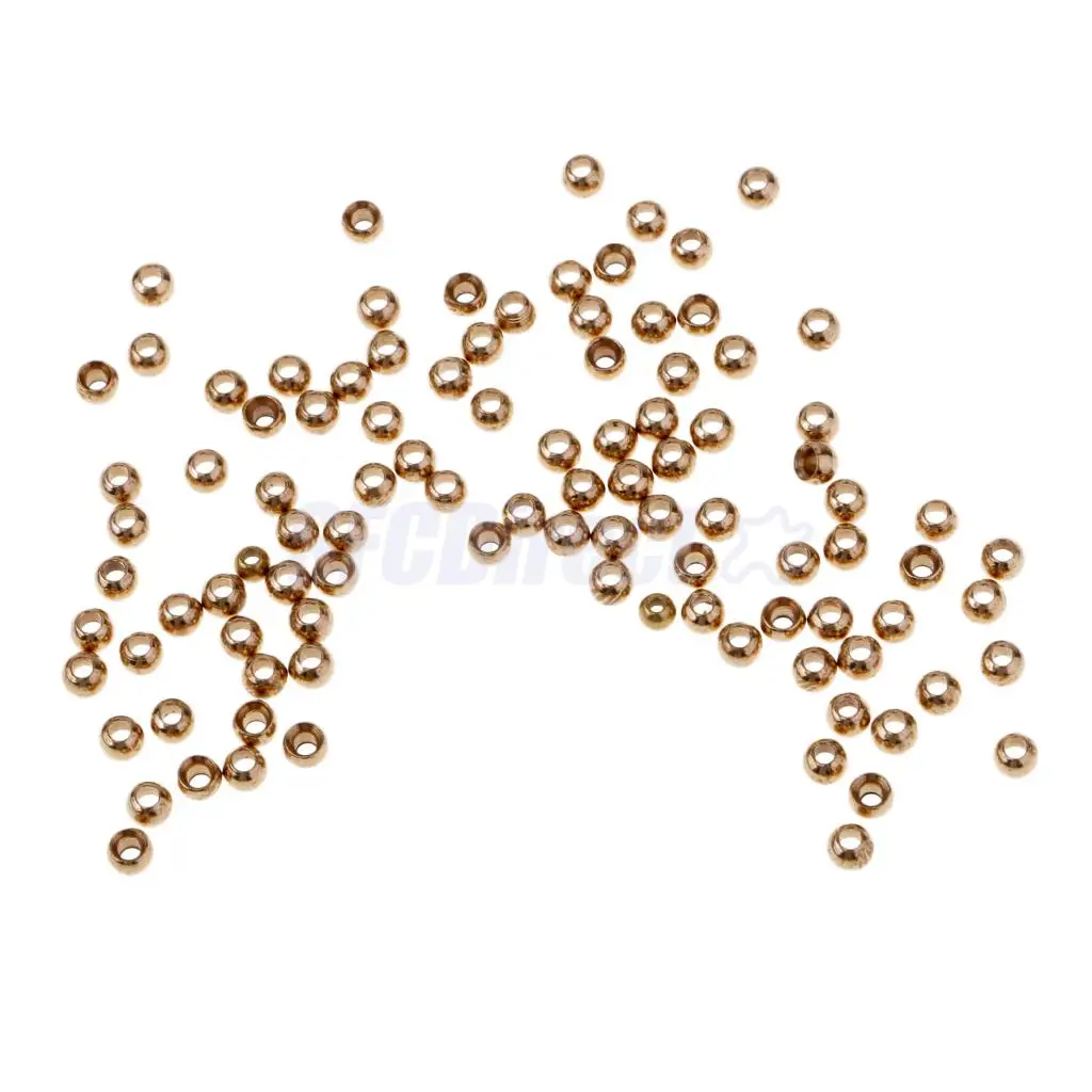 50/100 pieces Fly Tying Beads Assortment Hook Fly Fishing Nymph Belly Eyes Head Ball Bead 2.3mm 2.8mm 3.3mm 3.8mm