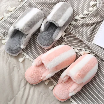 Men Fur Slippers 2020 Fashion Home Couple Slippers Stripe Plush Warm Shoes Men Rabbit Hair Anti-slip Shoes Comfortable Slippers
Men Fur Slippers 2020 Fashion Home Couple Slippers Stripe Plush Warm Shoes Men Rabbit Hair Anti-slip Shoes Comfortable Slippers