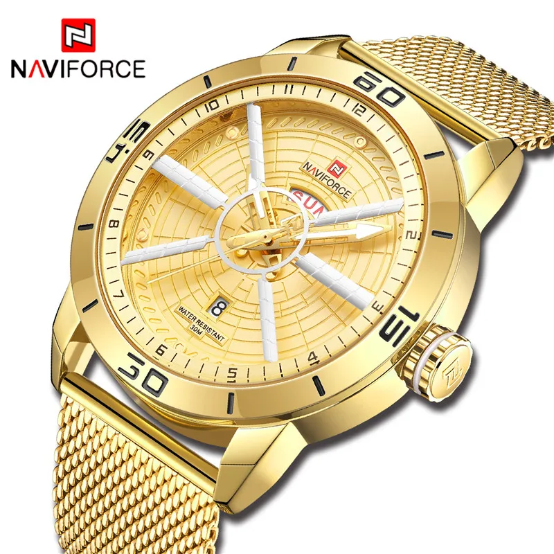 NAVIFORCE Watch Men Fashion Sport Quartz Clock Mens Watches Top Brand Luxury Militaty Waterproof Gold Watch Relogio Masculino
NAVIFORCE Watch Men Fashion Sport Quartz Clock Mens Watches Top Brand Luxury Militaty Waterproof Gold Watch Relogio Masculino