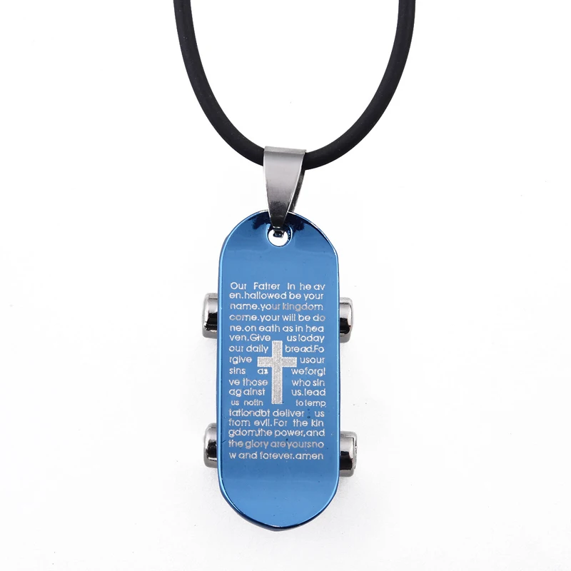 Black Blue Skateboard Pendant Necklace Bible Cross Pendant for Boys Men Women Sport Fashion Jewelry
Black Blue Skateboard Pendant Necklace Bible Cross Pendant for Boys Men Women Sport Fashion Jewelry