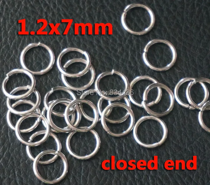 Бесплатная Доставка Оптом 1.2X7mm 316L нержавеющая сталь прыжок кольца закрытый конец