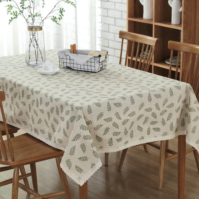 Pastoral Style Rectangular Table Cloth Green Leaf Printed Tablecloth Home Decor Elegant Table Cover with Lace Edge ZB-19
Pastoral Style Rectangular Table Cloth Green Leaf Printed Tablecloth Home Decor Elegant Table Cover with Lace Edge ZB-19