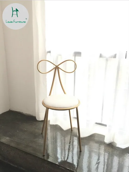 Louis Fashion Nordic Gold Iron Chair Simple Leisuremetal Dining Room Single Bow Makeup
Louis Fashion Nordic Gold Iron Chair Simple Leisuremetal Dining Room Single Bow Makeup