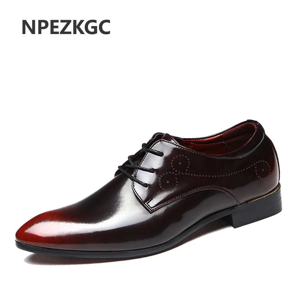 NPEZKGC Luxury Brand Men Shoes Men's Flats Shoes Men Patent Leather Shoes Casual Oxford Shoes For Men