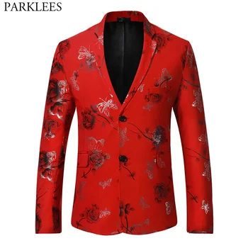 Mens Red Floral Print Party Wedding Suit Blazer 2018 Fashion Men Slim Notched Lapel Single Breasted Two Button Blazers Jacket
Mens Red Floral Print Party Wedding Suit Blazer 2018 Fashion Men Slim Notched Lapel Single Breasted Two Button Blazers Jacket