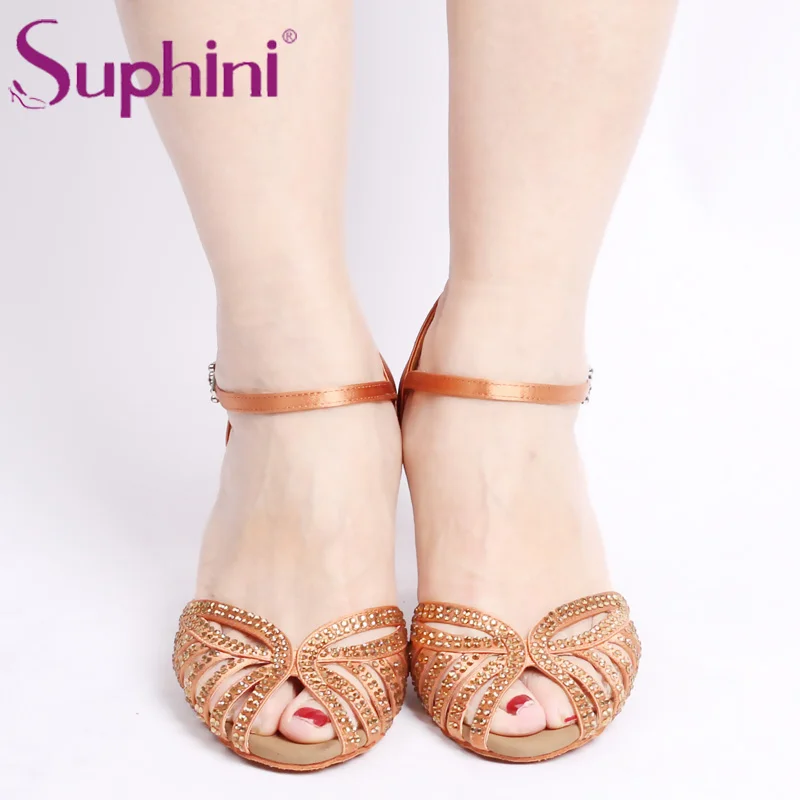2019 Suphini Latin Shoes, Tan Satin With Rhinestone Dance Shoe Lady Salsa Dance Shoes
2019 Suphini Latin Shoes, Tan Satin With Rhinestone Dance Shoe Lady Salsa Dance Shoes