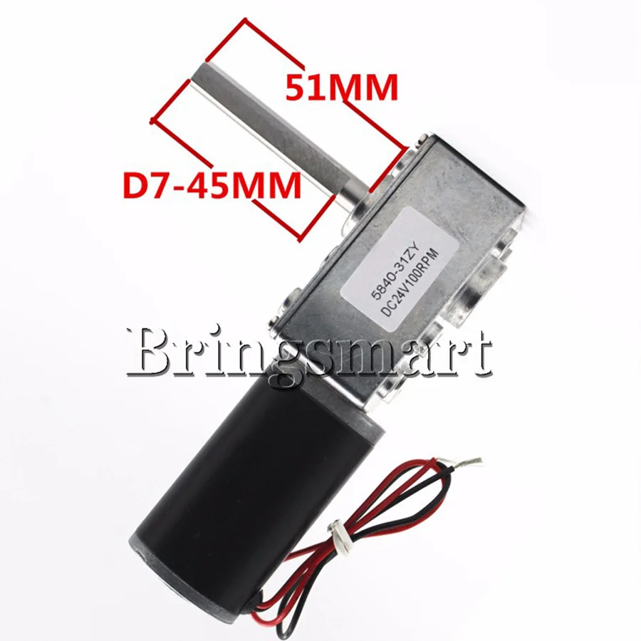 Bringsmart 5840-31ZY 51mm Shaft Length Worm Gear Motor 12V 24V DC High Torque Reversed Turbo-Worm Self-locking Reducer Moter
Bringsmart 5840-31ZY 51mm Shaft Length Worm Gear Motor 12V 24V DC High Torque Reversed Turbo-Worm Self-locking Reducer Moter