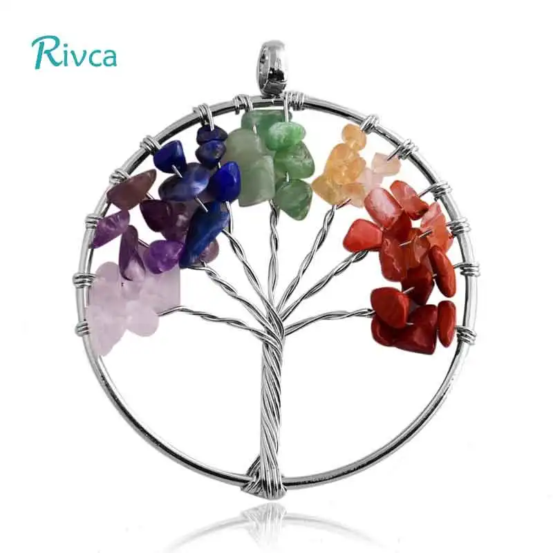 Rivca 7 Chakra Tree Of Life Pendant Necklace Copper Quartz Crystal Natural Stone Necklace Women Christmas Gift A113
Rivca 7 Chakra Tree Of Life Pendant Necklace Copper Quartz Crystal Natural Stone Necklace Women Christmas Gift A113