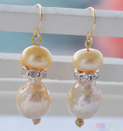 Free shipping@@@@@ P3949 13mm pink yellow almost round reborn PEARL DANGLE EARRING 6.10
Free shipping@@@@@ P3949 13mm pink yellow almost round reborn PEARL DANGLE EARRING 6.10