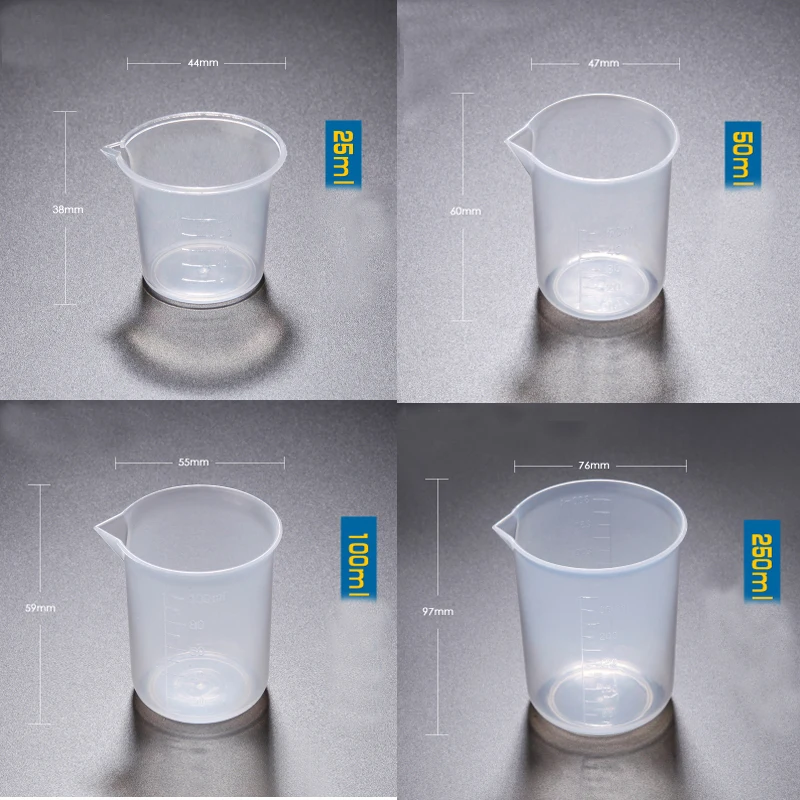 1set (25ml,50ml,100ml,250ml) Plastic beaker Food Grade Polypropylene School laboratory Kitchen Supplies
1set (25ml,50ml,100ml,250ml) Plastic beaker Food Grade Polypropylene School laboratory Kitchen Supplies