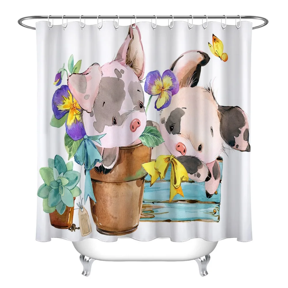 LB Cartoon Watercolor Cute Pig Farm Animal Shower Curtain Waterproof Luxury Bathroom Curtains Fabric For Kids Bathtub Decor
LB Cartoon Watercolor Cute Pig Farm Animal Shower Curtain Waterproof Luxury Bathroom Curtains Fabric For Kids Bathtub Decor
