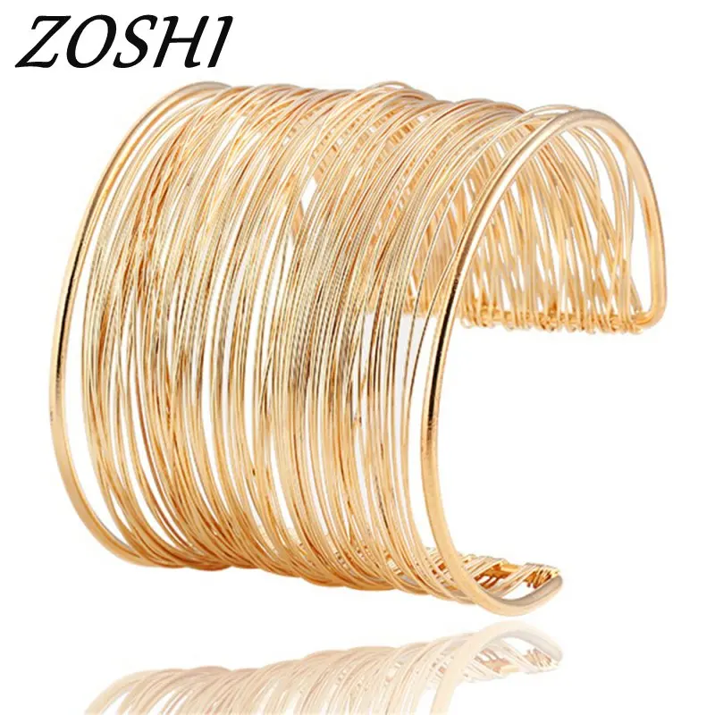 ZOSHI 2018 New Fashion Miutilayers Gold Color Opening Punk Summer Cuff Bangles Bracelets For Women Jewelry Wholesale pulseras
ZOSHI 2018 New Fashion Miutilayers Gold Color Opening Punk Summer Cuff Bangles Bracelets For Women Jewelry Wholesale pulseras