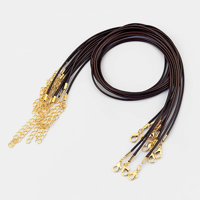 10pcs Handmade 1.5mm Brown Wax Cotton Cord Necklace End With Gold Lobster Clasp 2inch Extend Chain Pendant Necklace Cord Jewelry
10pcs Handmade 1.5mm Brown Wax Cotton Cord Necklace End With Gold Lobster Clasp 2inch Extend Chain Pendant Necklace Cord Jewelry