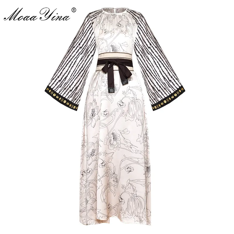 Moaa Yina Fashion Designer Runway dress Spring Summer Women Dress Flare Sleeve Embroidery Stripe Print Loose Dresses
Moaa Yina Fashion Designer Runway dress Spring Summer Women Dress Flare Sleeve Embroidery Stripe Print Loose Dresses