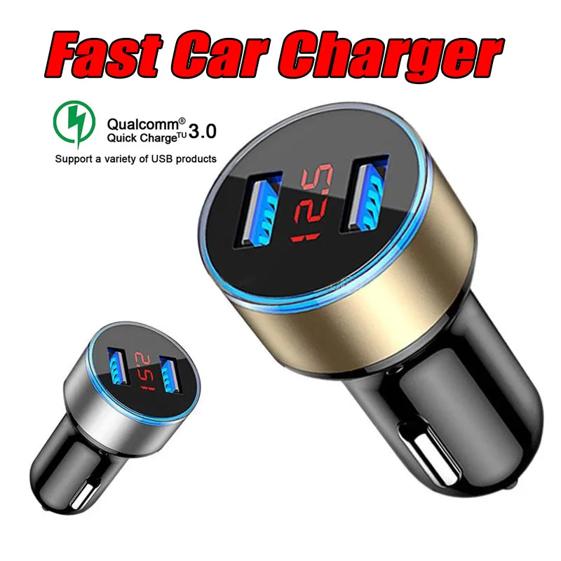 3.1A 5V Dual USB Car Charger Adapter Digital LED Voltage Phone Car-Charger For iPhone 7 8 XR Xs Max /Tablet
3.1A 5V Dual USB Car Charger Adapter Digital LED Voltage Phone Car-Charger For iPhone 7 8 XR Xs Max /Tablet
