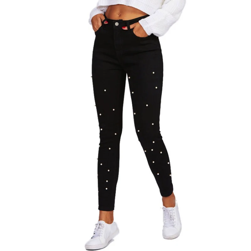Pearl Jeans Women high Waist Skinny Pencil black Denim Pants washed Elastic Stretch sexy Jeans women's fashion beading pants
Pearl Jeans Women high Waist Skinny Pencil black Denim Pants washed Elastic Stretch sexy Jeans women's fashion beading pants