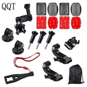 

QQT for Gopro Accessori Set Kit Base Adapter Base Tripod Mount for Go Pro Hero 7 6 5 4 Eken SJCAM SJ4000 Xiaomi Yi 4 K h9 camera