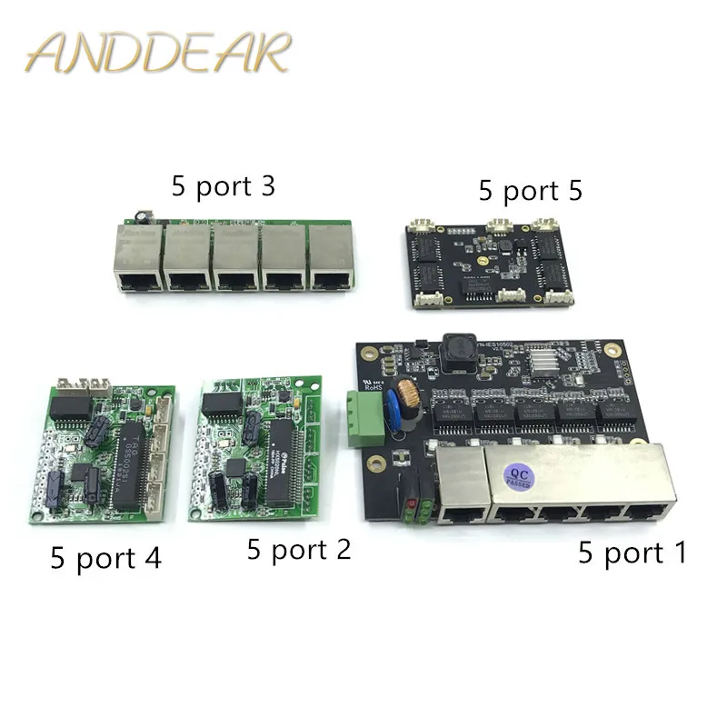Unmanaged 5port 10/100M industrial Ethernet switch module PCBA board OEM Auto-sensing Ports PCBA board OEM Motherboard
Unmanaged 5port 10/100M industrial Ethernet switch module PCBA board OEM Auto-sensing Ports PCBA board OEM Motherboard