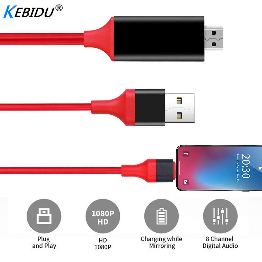 Kebidu HDMI Cable For Lightning Micro USB to HDMI Adapter Converter Cable AV HD TV for IOS for iPhone iPad for MHL Android Phone
Kebidu HDMI Cable For Lightning Micro USB to HDMI Adapter Converter Cable AV HD TV for IOS for iPhone iPad for MHL Android Phone