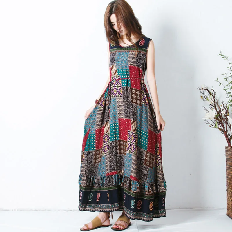 ZANZEA Retro Scoop Neck Sleeveless Long A-Lin Vestidos 2019 Summer Women Printed Flouncing Ruffled Beach Pleated Sundress
ZANZEA Retro Scoop Neck Sleeveless Long A-Lin Vestidos 2019 Summer Women Printed Flouncing Ruffled Beach Pleated Sundress