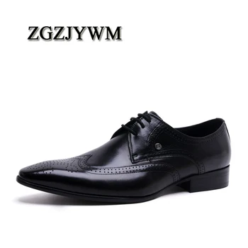 ZGZJYWM Fashion Carved Style Spring Autumn Men's Business Pointed Toe Lace Up Casual Genuine Leather Oxfords Men Wedding Shoes
ZGZJYWM Fashion Carved Style Spring Autumn Men's Business Pointed Toe Lace Up Casual Genuine Leather Oxfords Men Wedding Shoes