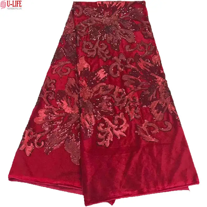 African Lace High Quality Soft Velvet Fabric With color sequins Embroidery Nigerian Velvet lace fabric F4-1289
African Lace High Quality Soft Velvet Fabric With color sequins Embroidery Nigerian Velvet lace fabric F4-1289