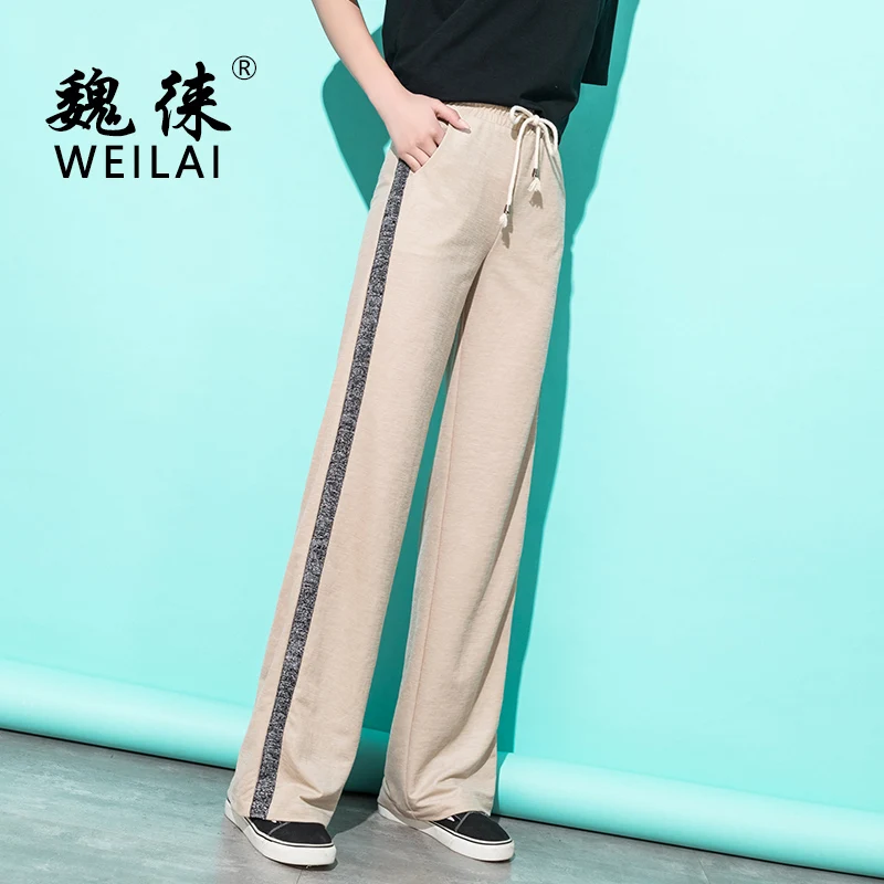 High Waist Wide Leg Pants Women 2019 Spring Summer Khaki Elastic Waist Striped Self Belt Pants Casual Gothic Plus Size Trousers
High Waist Wide Leg Pants Women 2019 Spring Summer Khaki Elastic Waist Striped Self Belt Pants Casual Gothic Plus Size Trousers
