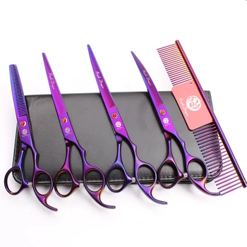 5Pcs Set 7 inch Violet Pets Hair Steel Comb + Cutting Shears + Thinning Scissors + Professional Dogs Cats Curved Shears
5Pcs Set 7 inch Violet Pets Hair Steel Comb + Cutting Shears + Thinning Scissors + Professional Dogs Cats Curved Shears