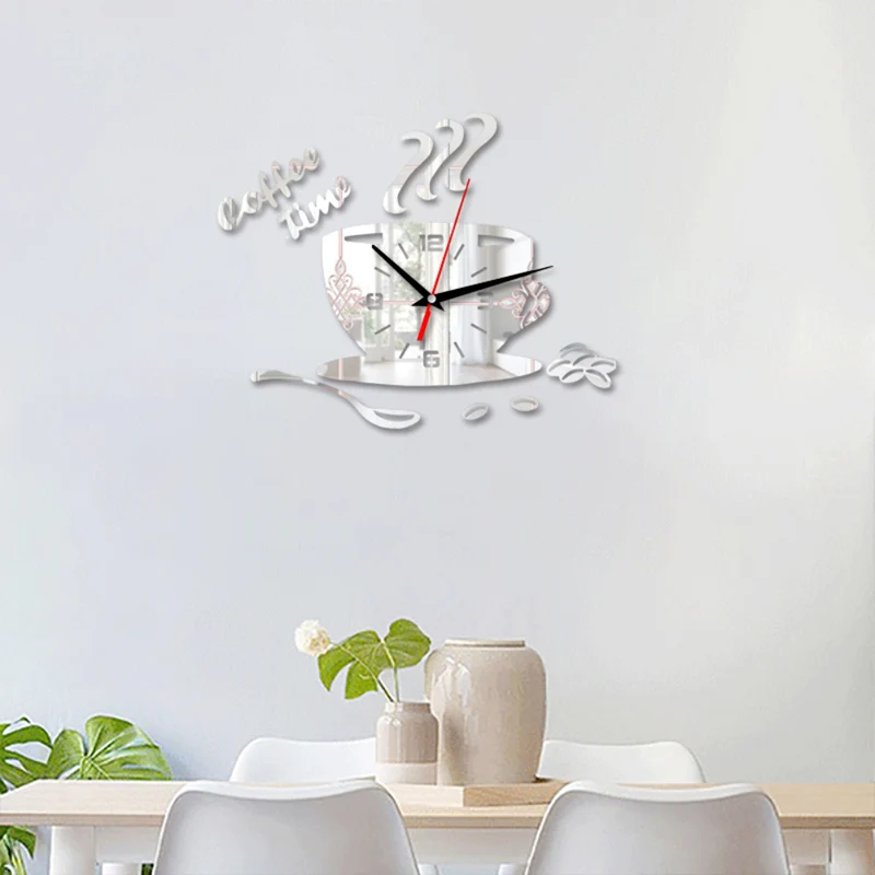 3D DIY Acrylic Watch Wall Clocks Coffee Timeclock Cup Shape Wall Sticker Hollow Numeral Clock For Kitchen Home Decoration
3D DIY Acrylic Watch Wall Clocks Coffee Timeclock Cup Shape Wall Sticker Hollow Numeral Clock For Kitchen Home Decoration