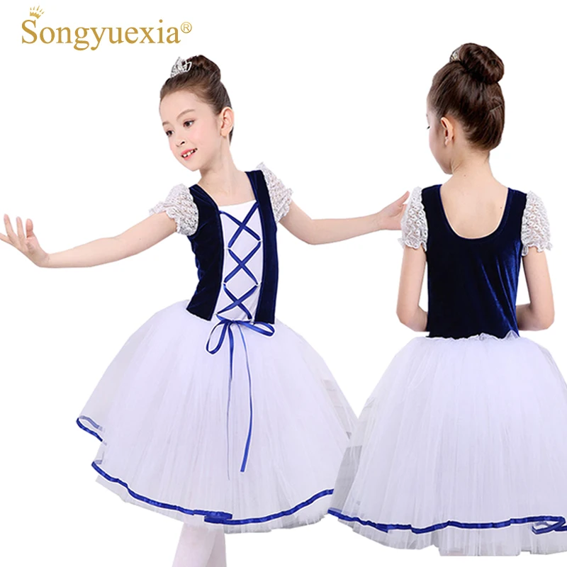 New Romantic Tutu Giselle Ballet Costumes Girls Child Velet Long Tulle Dress Skate Ballerina Dress Short Sleeve Lace Dress
New Romantic Tutu Giselle Ballet Costumes Girls Child Velet Long Tulle Dress Skate Ballerina Dress Short Sleeve Lace Dress