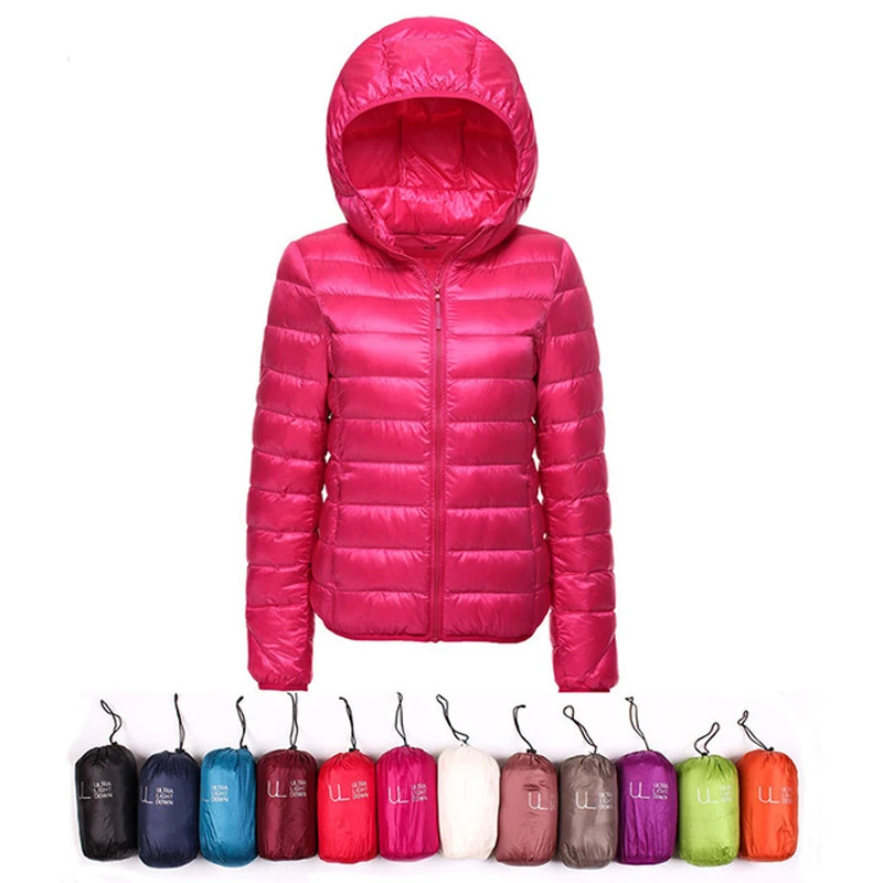 Winter Jacket Women Ultra Light Down Jacket Women Hooded Coat 90% Duck Down Jacket Packable Thin Feather Short Parka LJ0404
Winter Jacket Women Ultra Light Down Jacket Women Hooded Coat 90% Duck Down Jacket Packable Thin Feather Short Parka LJ0404