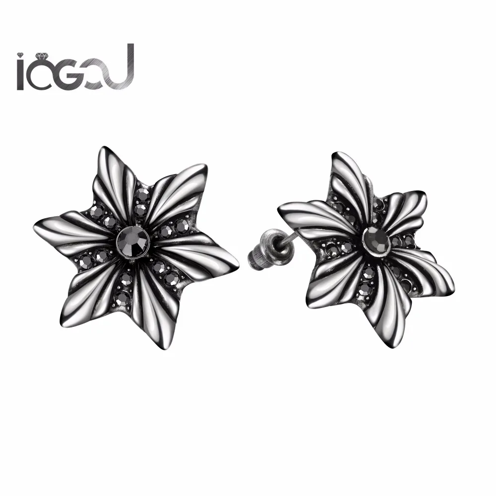 IOGOU Fashion Tin Alloy Women Men Flower Stud Earrings Vintage Female Antique Silver Color Anniversary Party Stud Earrings Gifts
IOGOU Fashion Tin Alloy Women Men Flower Stud Earrings Vintage Female Antique Silver Color Anniversary Party Stud Earrings Gifts
